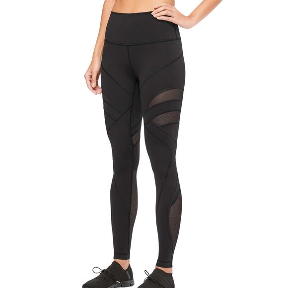 Lululemon Wunder Under High-Rise Tight Mesh 28" Black Women's Size 6 EUC - Picture 1 of 10